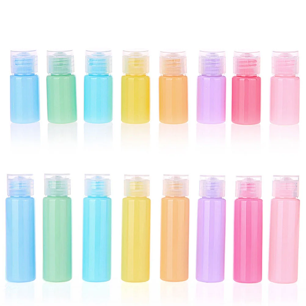 

16pcs Macaron Bottles Empty Subpackaging Storage Lotion Travel Plastic Candy Color Refillable Reusable Lightweight Durable