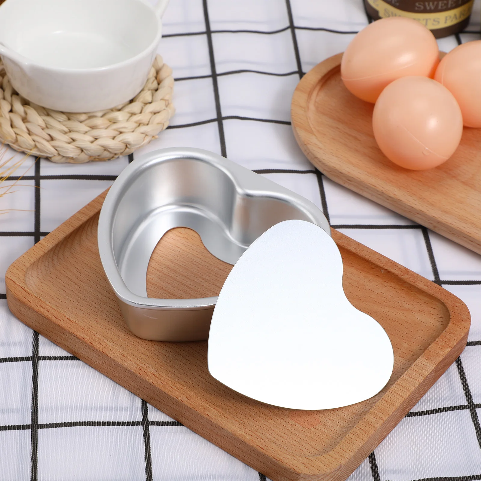 

2Pcs Heart Shape Cake Baking Mould Aluminium Alloy Non Stick Easy Clean Baking Tray Creative Home Bakeware