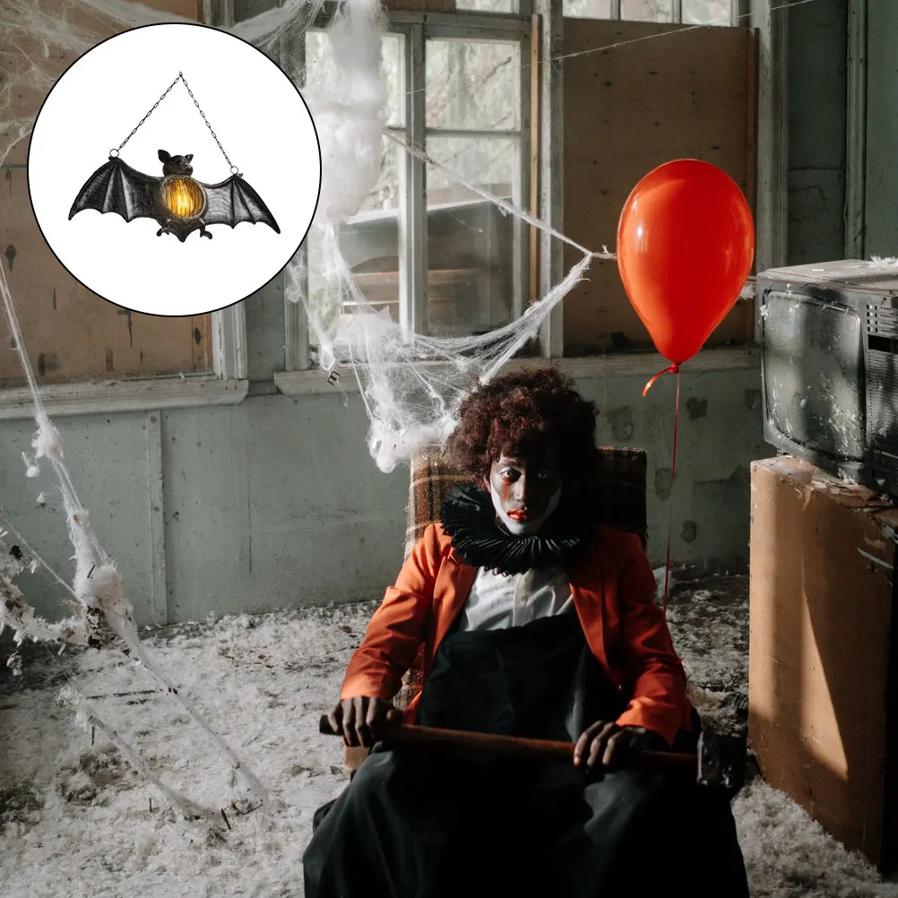 

Resin Bat Decor Halloween Lantern Unique Design Doorway Pendant Garden Hanging Festive Home Accessories Bat Shape Party Theme