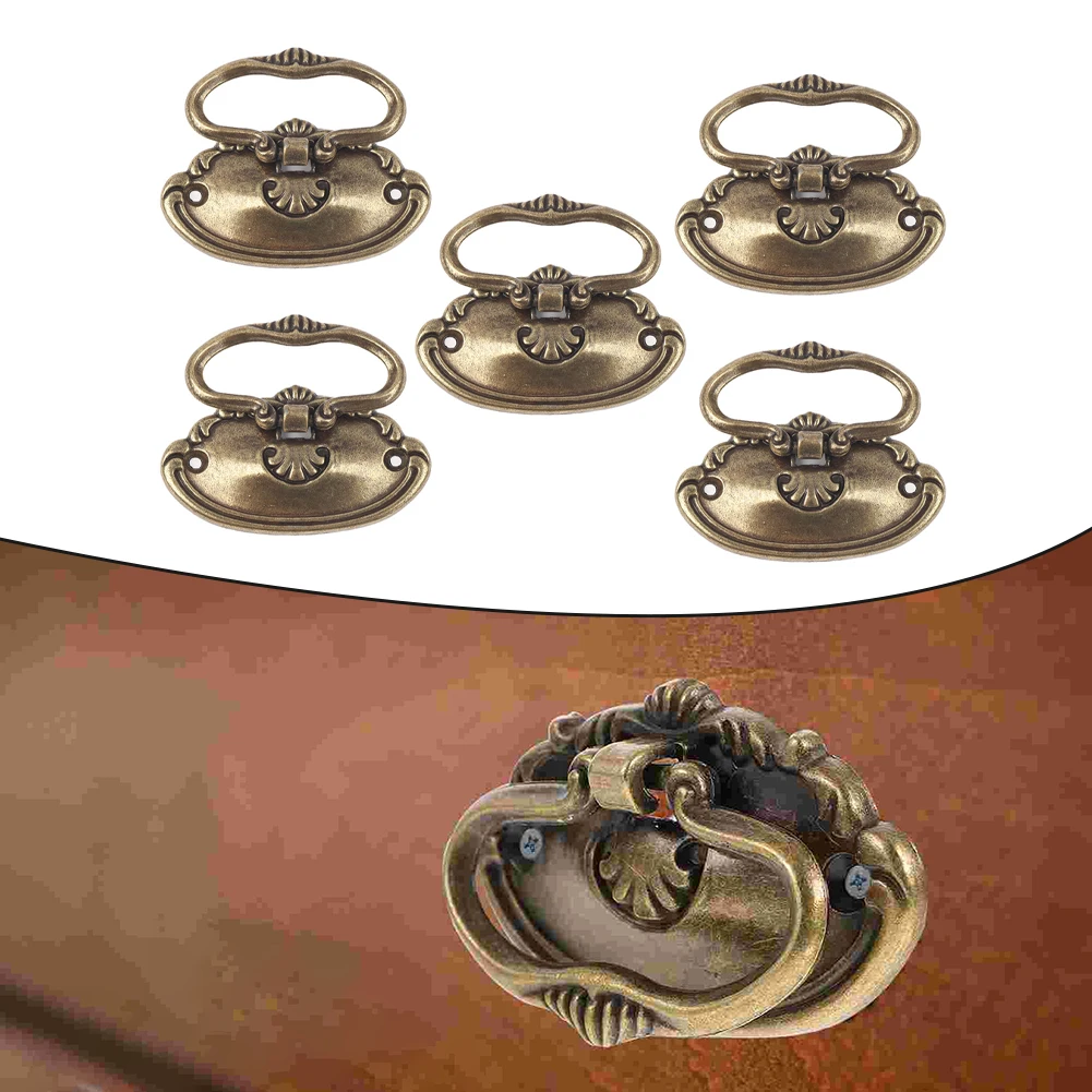 5pcs Retro Zinc Alloy Furniture Handles Drawer Jewelry Box Decorative Handles Furniture Hardware Door Hardware Door Handles