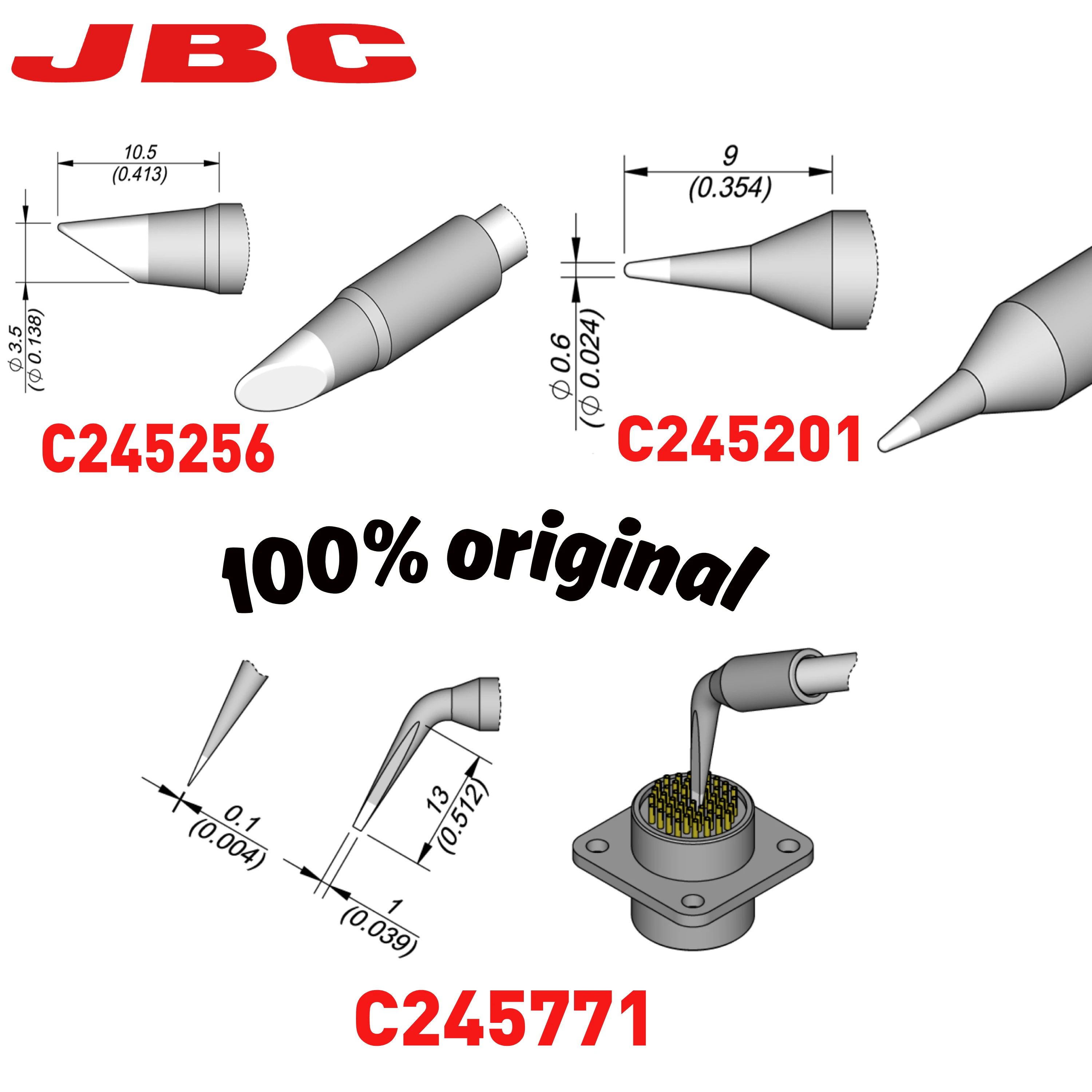 JBC 100% Original Soldering Iron Tip C245256/201/771 Professional Welding Lead-free 3 Seconds Heating Mobile phone Repair Tools