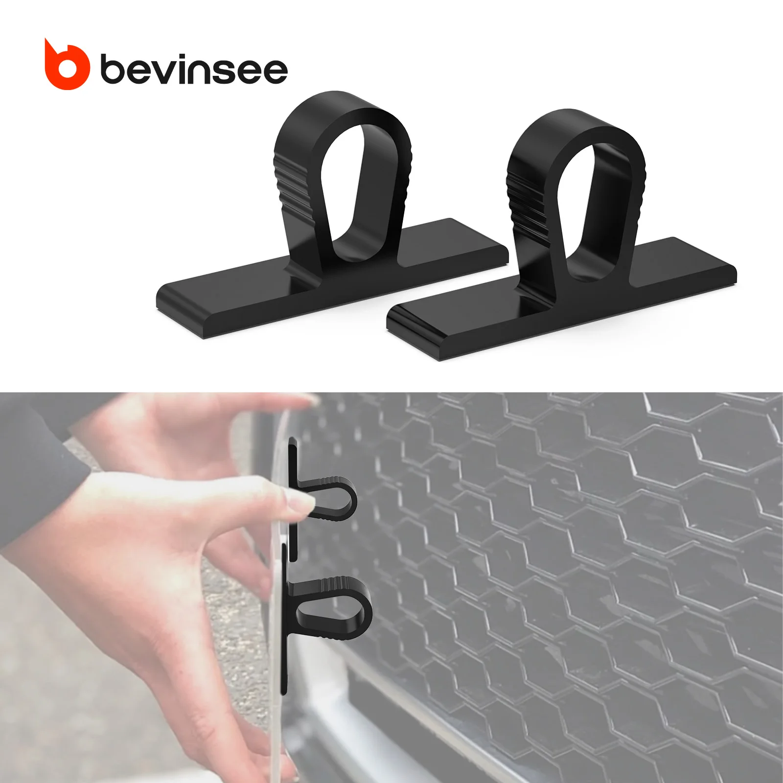 

BEVINSEE Number Plate Clip for Honeycomb Grilles, for Audi S3 RS RS3 RS4 RS5 RS6 TT