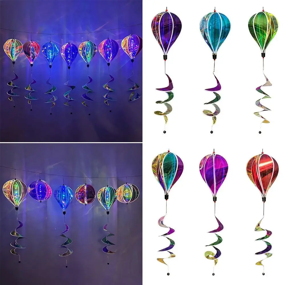 

Сверкающий воздушный шар Спиннер ветра Красочный дизайн Фэнтезийный стиль Светящаяся ветряная мельница Яркая пленка Ослепительный ветер