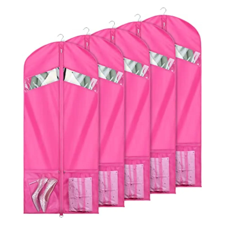 

Garment Bags for Dance Costumes 4" Foldable Dance Dress Bag with Zipper Mesh Pockets and Clear Windowfor Storage or Travel