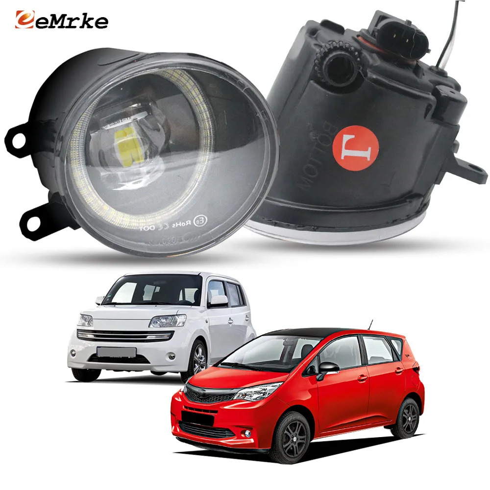 LED Fog Lamp PTF Lens for Daihatsu Materia Coo Subaru Trezia 2006-2016 Upgrade Angel Eye DRL Ring Width Indicator Day Light