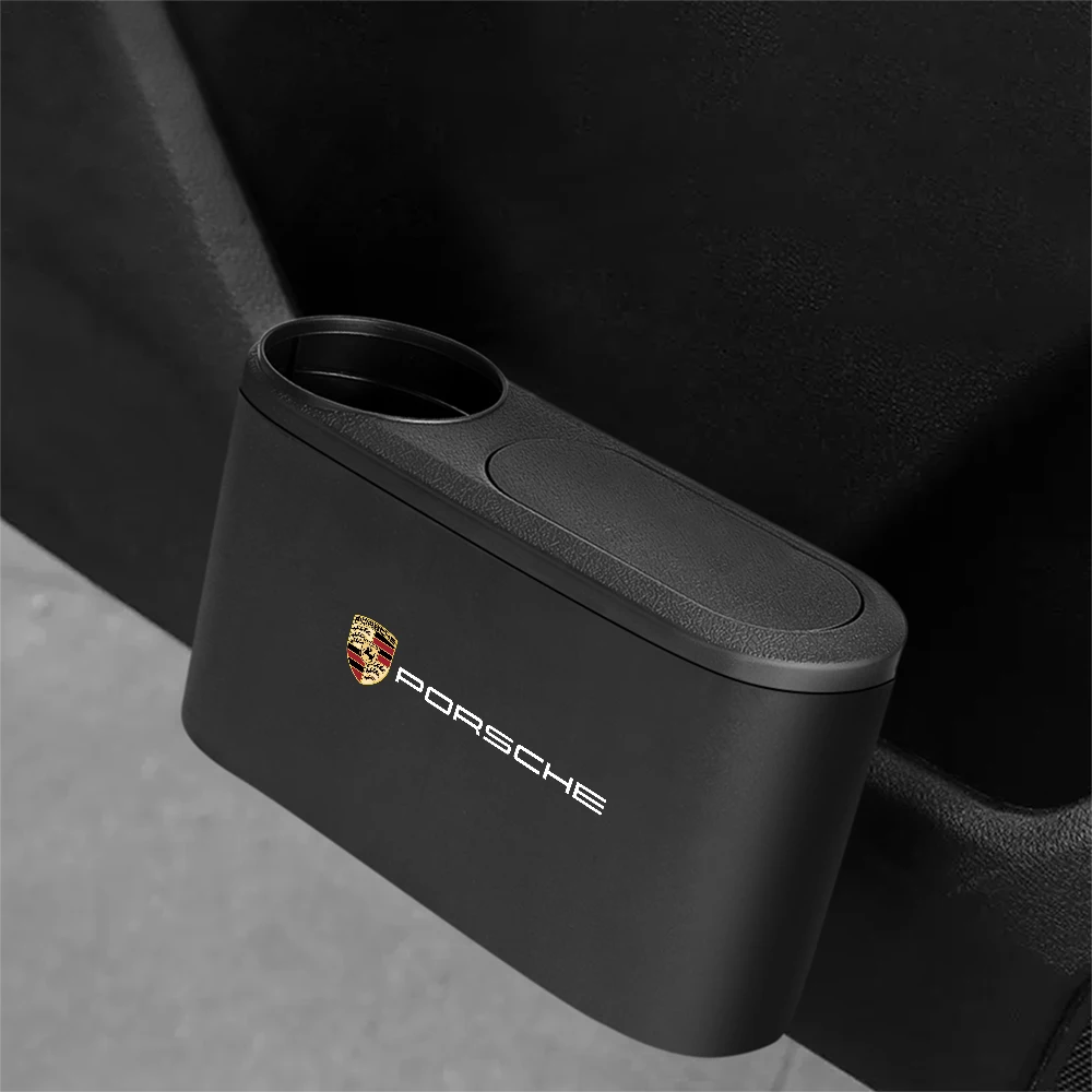 Cubo de basura colgante para puerta de coche, contenedor con soporte para botella de agua para 928 Porsche Boxster Cayenne Panamera Carrera-GT 918-Spyder 968