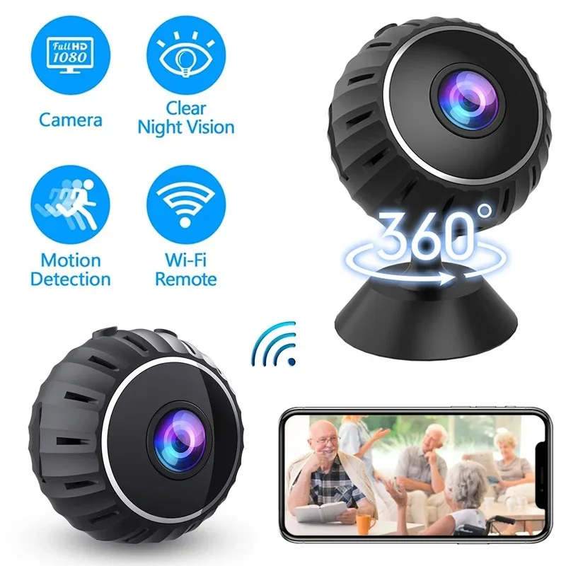 

Mini Camera HD Wireless Camera WiFi Baby Room Monitor Smart Home Anti-theft Remote APP Video Voice Recorder for Home and Office