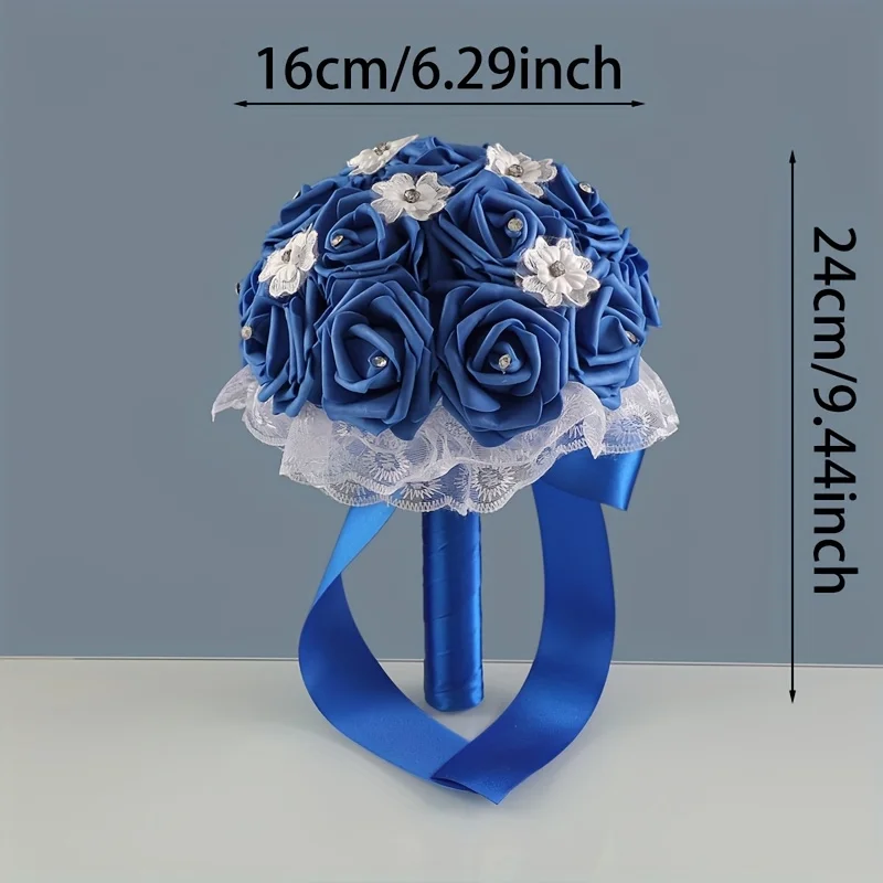 Букет королевского синего цвета - смесь цветов с разбросанными звездами, свадебный букет ручной.