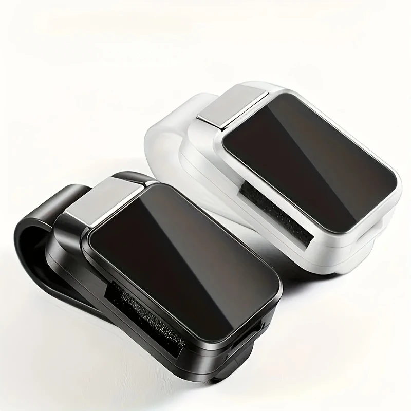 Glossy Car Sunglasses Clip ABS Anti-Scratch Easy Install One-Hand Operation Universal Sun Visor Eyeglasses Mount Fits All Cars