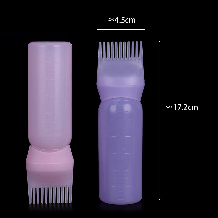 1PC Multicolor Plastic Hair Dye Refillable Bottle Applicator Comb Dispensing Salon Hair Coloring Hairdressing Styling Tool