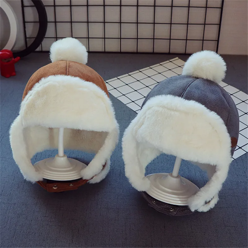 Kids Beanies Winter Baby Child Knitted Hat Kids Girls Russian Female Thicker Warm Caps Age For 2-6 Years Old Ushanka Hat 2019