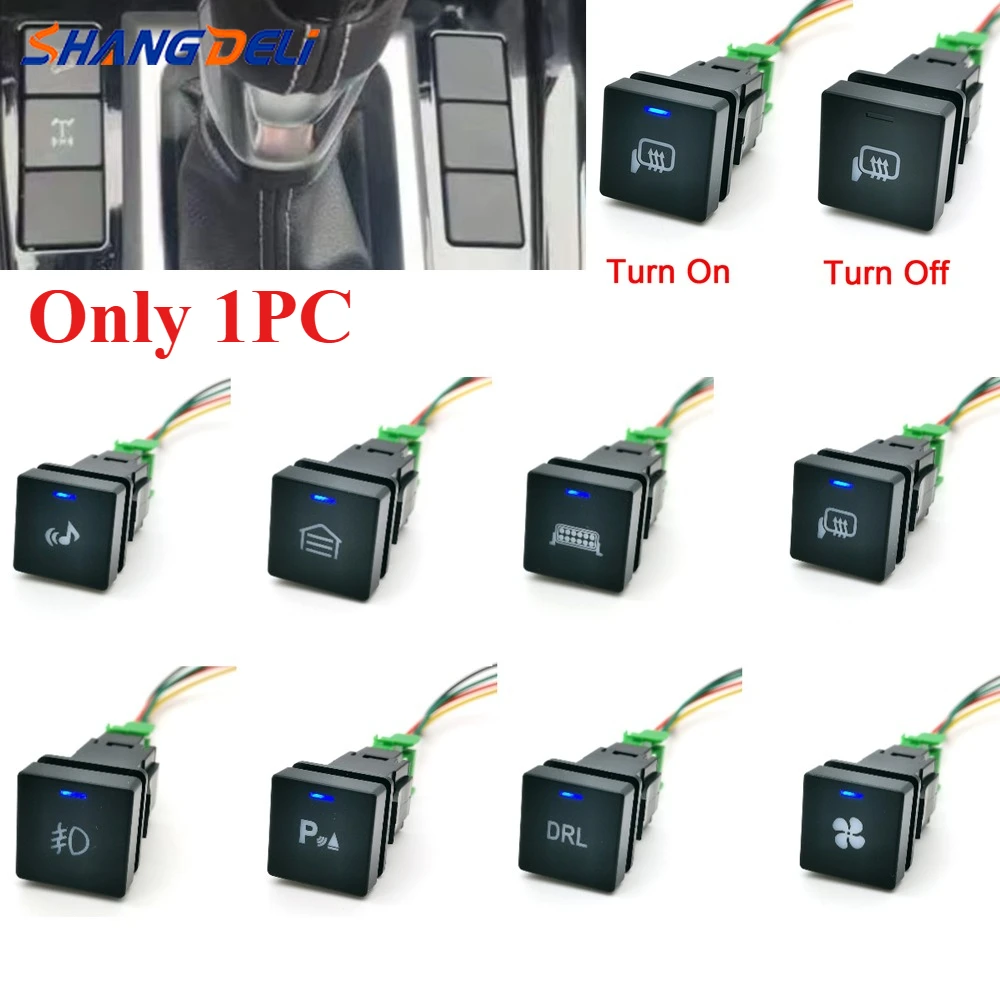 

1 шт., автомобильный синий светодиодный фонарь DRL, противотуманная фара, включение и выключение, вентилятор, музыкальный переключатель, кнопка с проводом, подходит для Isuzu D-MAX 2021-2023 аксессуары