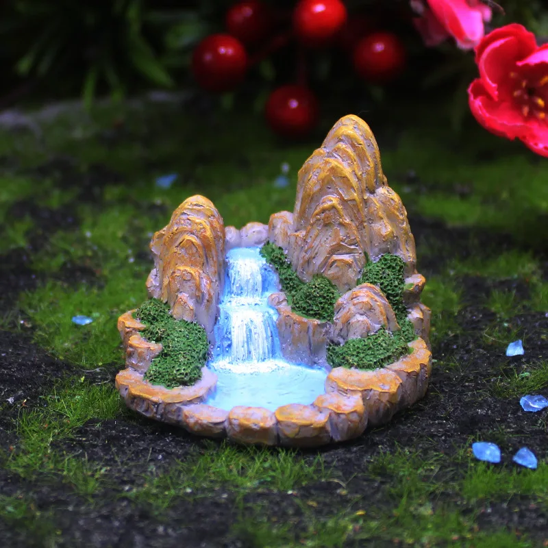 

1PC Creative micro-landscape rockery flowing water fountain model ornaments fish tank DIY succulent landscaping decorations