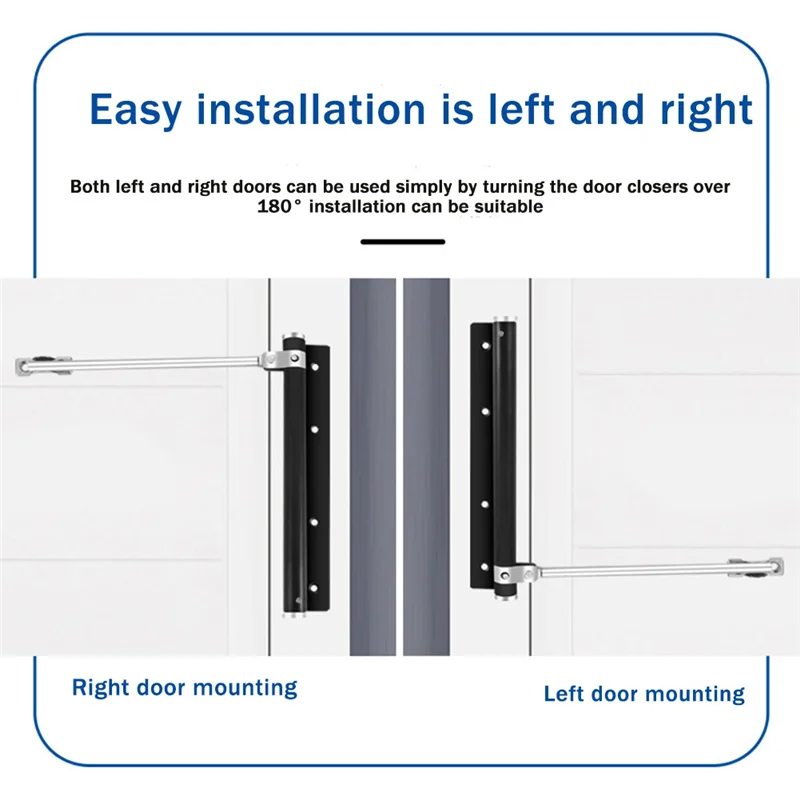 VEHO-Safety Door Closers Screen Door Closer باب أوتوماتيكي قابل للتعديل أقرب للسكنية، قطعتان #4