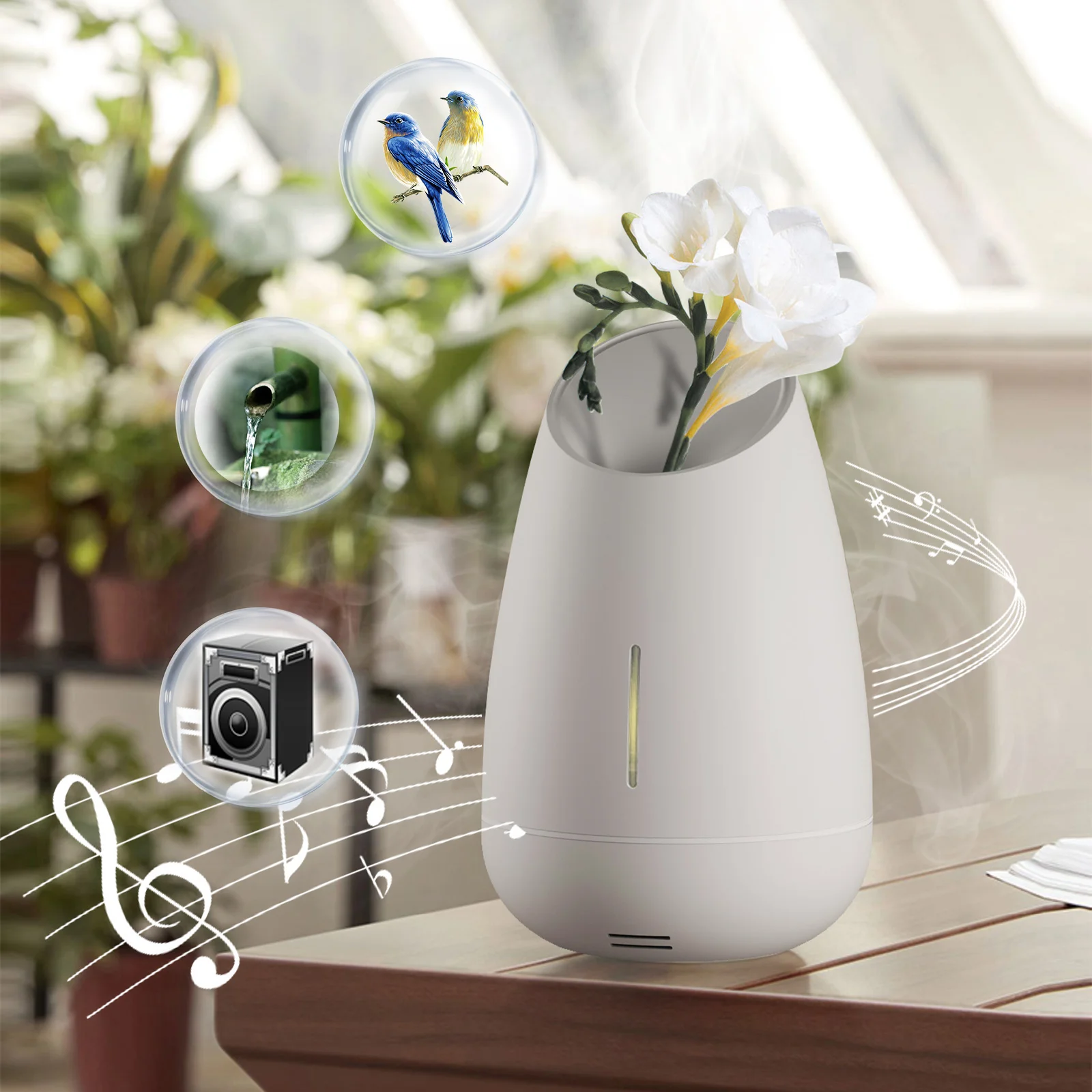 

MIPOW Air Humidifier Ultrasonic Aromatherapy Essential Oil Diffuser Fogger Aroma Difuser Home Humificador With Night Light Music