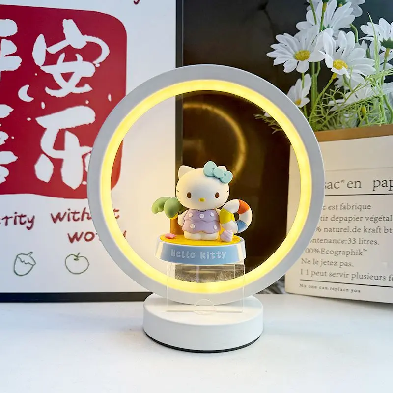 سانريوس مرحبا كيتي ضوء الليل الإبداعية الكرتون الجدول مصباح موضة جديدة Kawaii ضوء دافئ رائجة البيع Ins غرفة نوم هدية مزخرفة