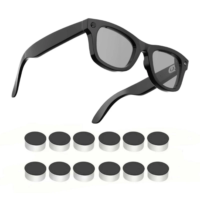 K32C LED Light Cover for Glasses with 12 Round Covers, 4 Replacement Nose Supports and Fine-Tip Tweezers for Wear Care, Frame