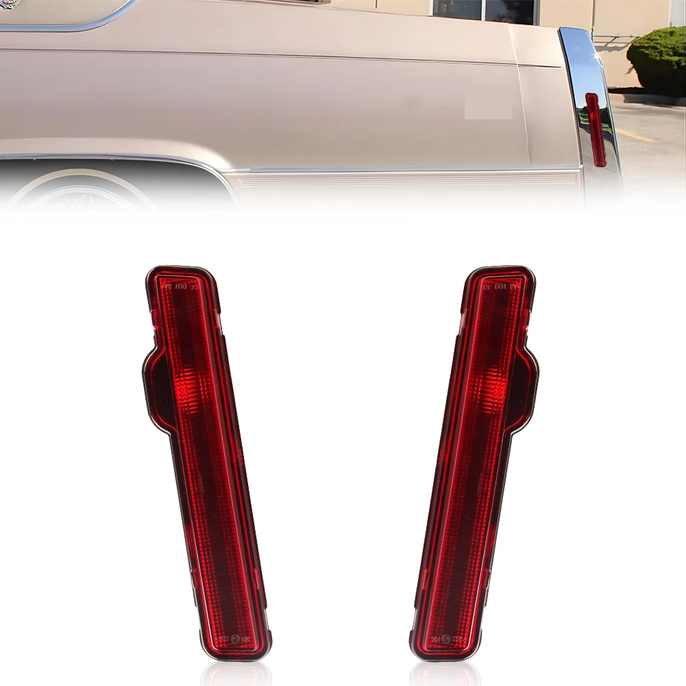 2PCS Rear Bumper Fender Light Side Marker Light Reflector Light Cover For 1990 1991 1992 Cadillac Fleetwood Cadillac Brougham