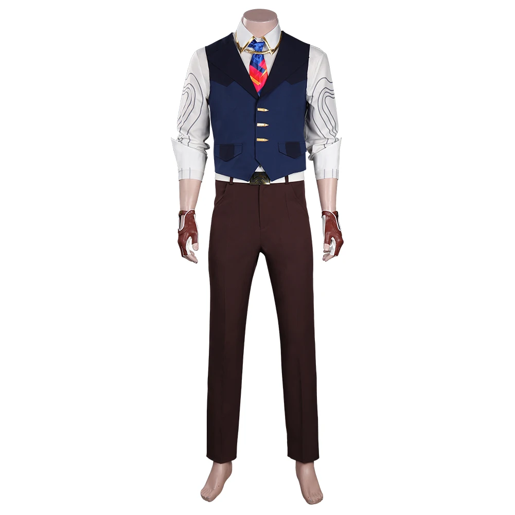 Chamber Uniform Cosplay Game VALORANT Men Costume Adult Shirt Pants Vest Tie Outfits Halloween Carnival Party Roleplay Suit