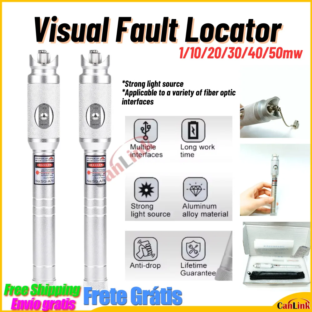 5-50KM VFL Advanced Fiber Optic Laser Source Visual Fault Locator 10/20/30/40/50MW Fiber Optic Cable Tester