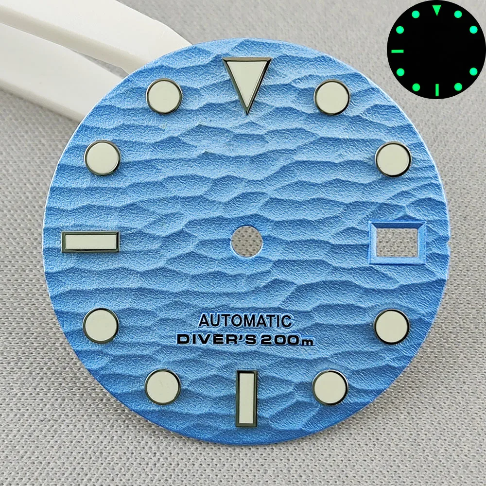 High Quality Green Luminous NH35 Dial 28.5mm  Watch Dials Fits for NH35/NH36/4R/7S Movement Men Watch Accessories