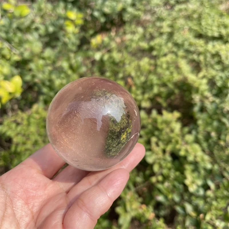 

6.3cm Natural Clear Quartz Brown Crystal Spheres Smoky Quartz Ball