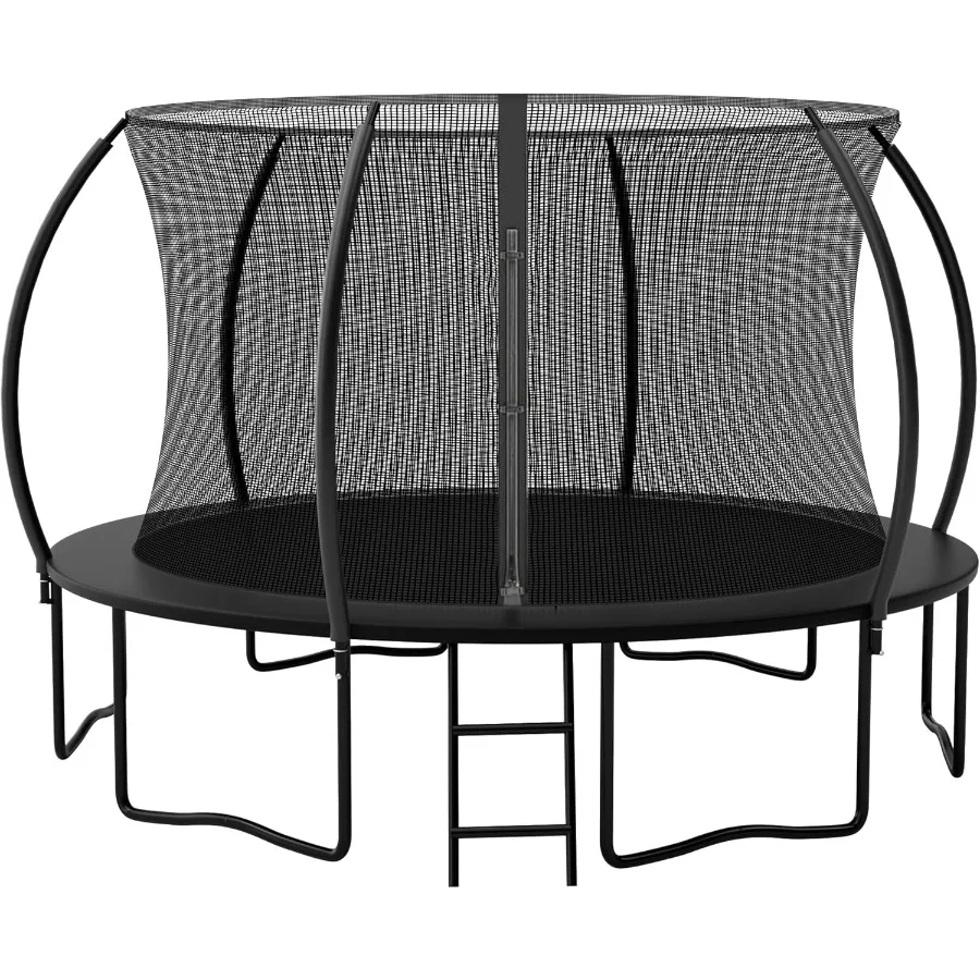 

12FT 14FT Round Trampoline Enclosure Net Outdoor Jump for and Adults with ASTM Approval Safety Mesh in Blue