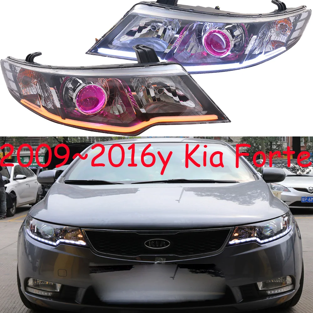 car bumper head lamp for KIA Forte headlight cerato for forte daytime light 2009~2016 car accessories headlamp forte fog light