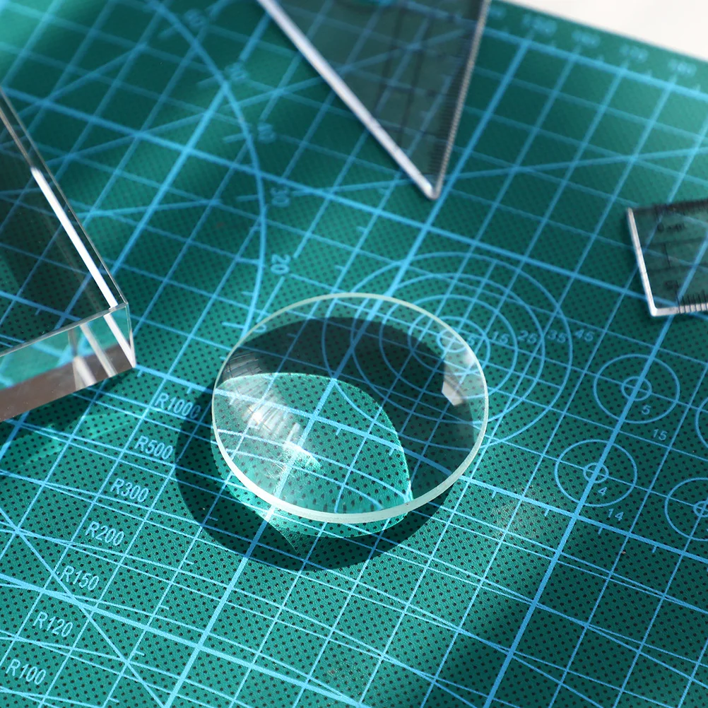 

2 Pcs Convex Lens Small Biconvex Lenses Clear Optical Tools Disc Glass Dome Double