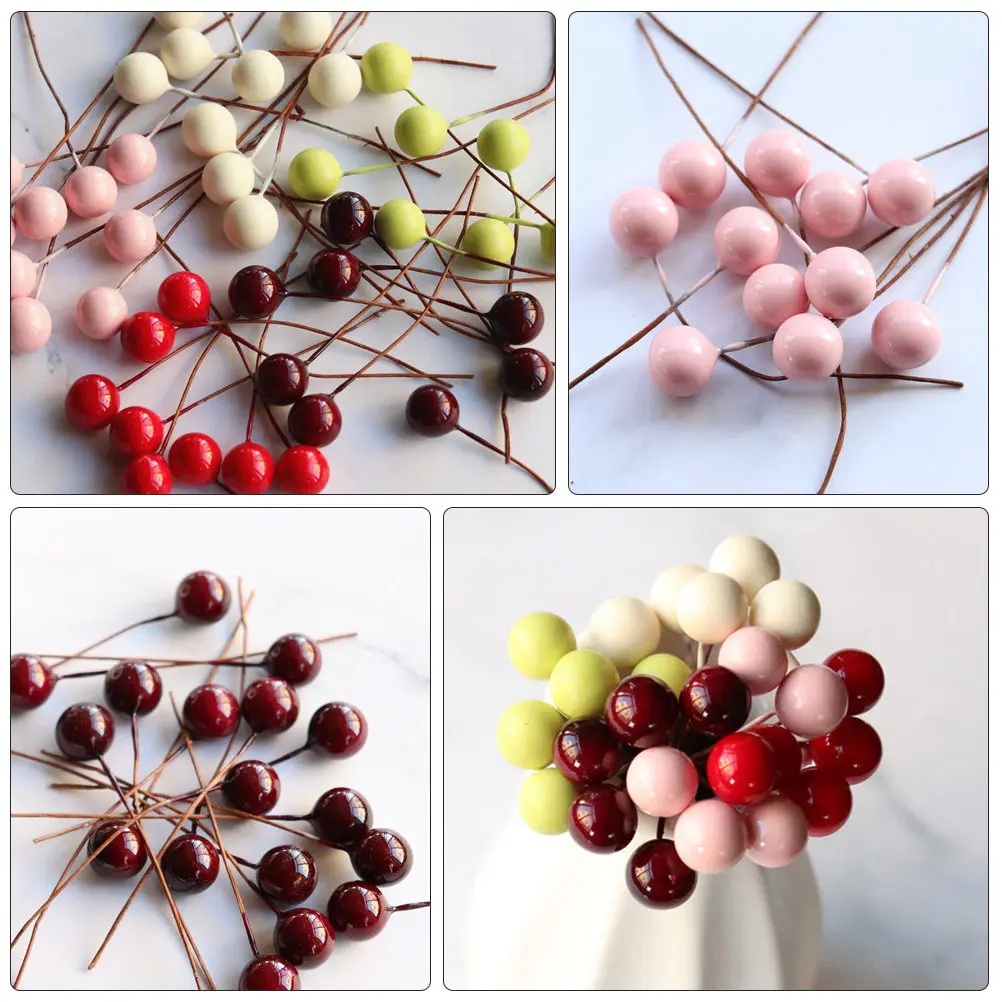 140 pièces de baies artificielles décoratives de couleurs assorties pour arrangements floraux, vase de mariage, décoration de fête à domicile
