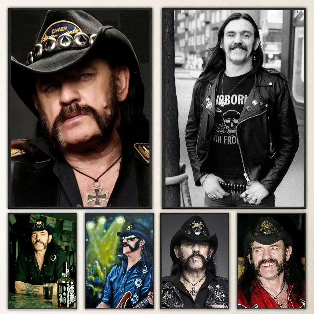 1pc Singer Lemmy Kilmister Poster Self-adhesive Art Waterproof Paper Sticker Coffee House Bar Room Wall Decor