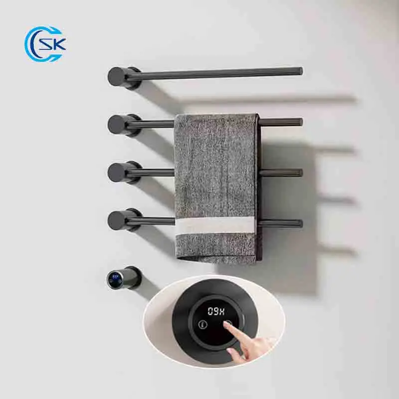 

Hidden Wires Electric Heated Towel Rail Temperature Time Control Towel Warmer Bathroom Electric Towel Rack 110V/220V Towel Dryer