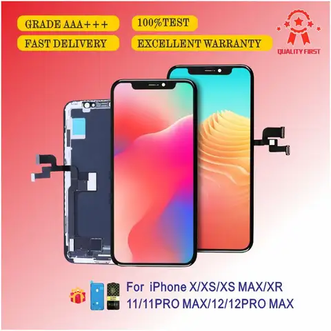 10 Pcs Grade AAA+++ Touch Screen Digitizer Assembly RJ INCELL LCD For iPhone X XS XR 11 PRO MAX 12PM 13 MINI Display