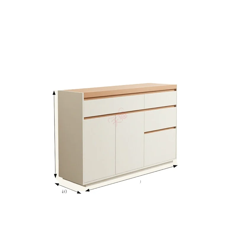 CX solid wood dining edge, cream wind integrated storage against the wall, living room household storage cabinet