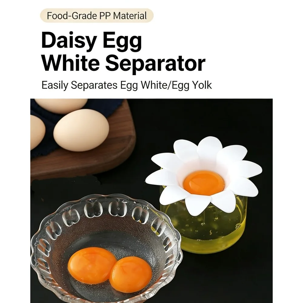Separador de Yemas de Huevo, Diseño Floral de Margarita, Utensilio de Cocina para una Fácil Preparación de Repostería, Silicona de Grado Alimenticio para Repostería Casera