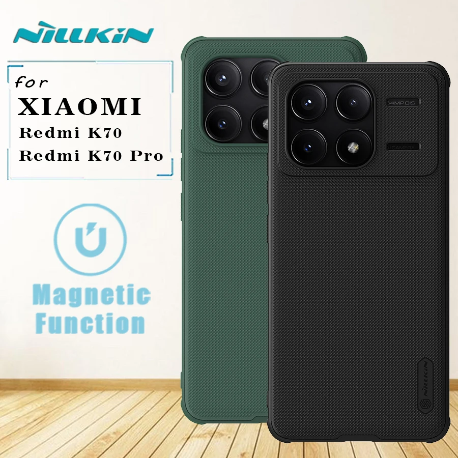 

Для Xiaomi Redmi K70/K70 Pro 5G Магнитный чехол Nillkin Super Frosted pro Shield Противоударный чехол из ТПУ + ПК для Redmi K70 Pro