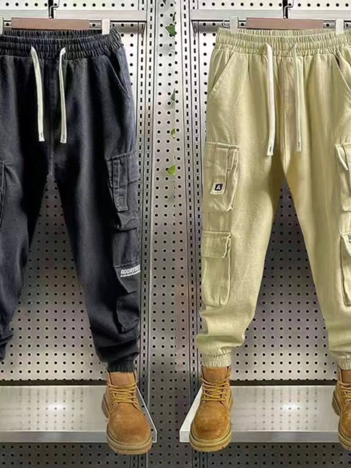 

American High Street Multi-ket Work Pants Men's Large Size Loose Wear-Resistant Workwear Trousers Trendy