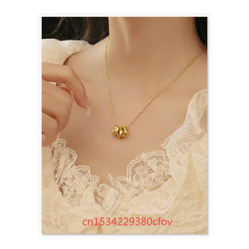 Ancient Methods Heritage Vietnamese Sand Gold Necklace Haoshi Pendant New Models Fashion Simplicity Accessories Ladies Gift