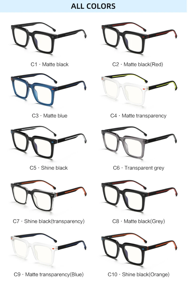 BEMORE Square Acetate Myopia Prescription Eyeglass Men Photochromic Anti Blue Light Optical Lenses Graduated Glasses