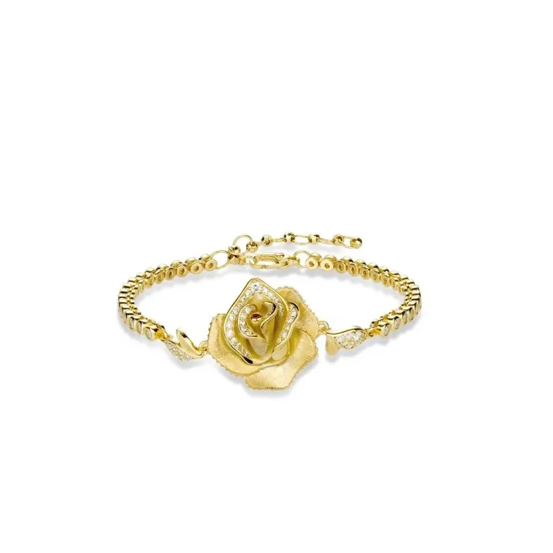 ZOCA Luxury 925 Sterling Silver Bead Rose Bracelet Gold Plated Flower Fashion Women Bracelet Jewelry Wholesale