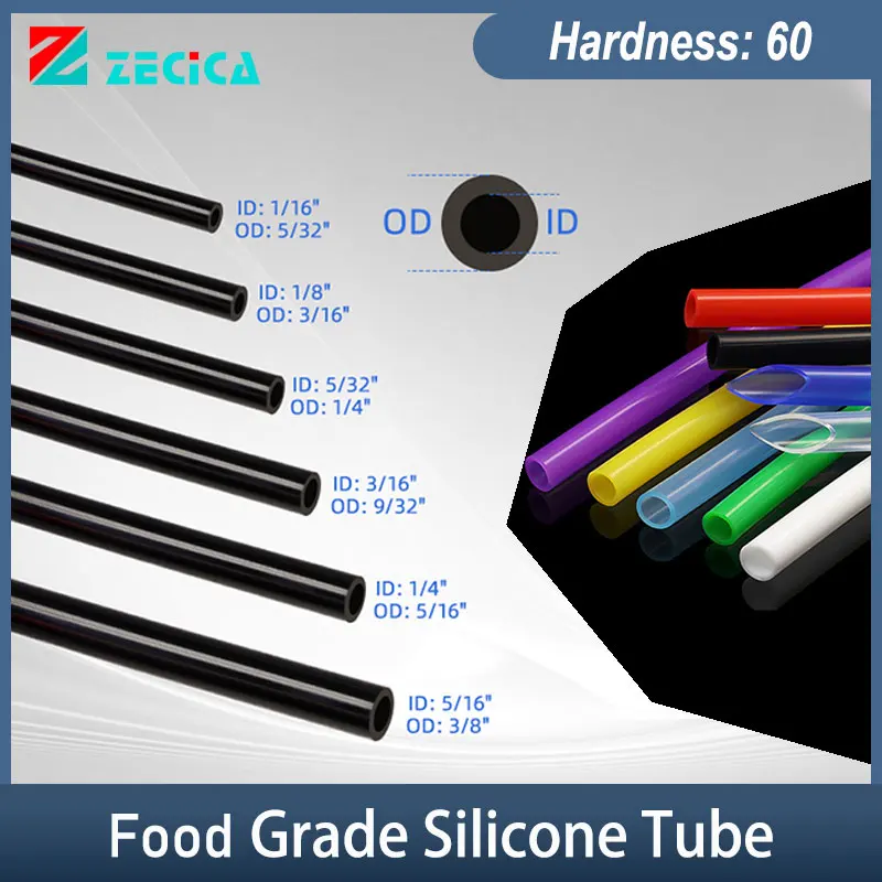 

1meter Silicone Tube ID 1 2 3 4 5 6 7 8 9 10 12 14 16 18 20 25 32mm Food Grade Flexible Rubber Hose Soft Drink Pipe Water Hose