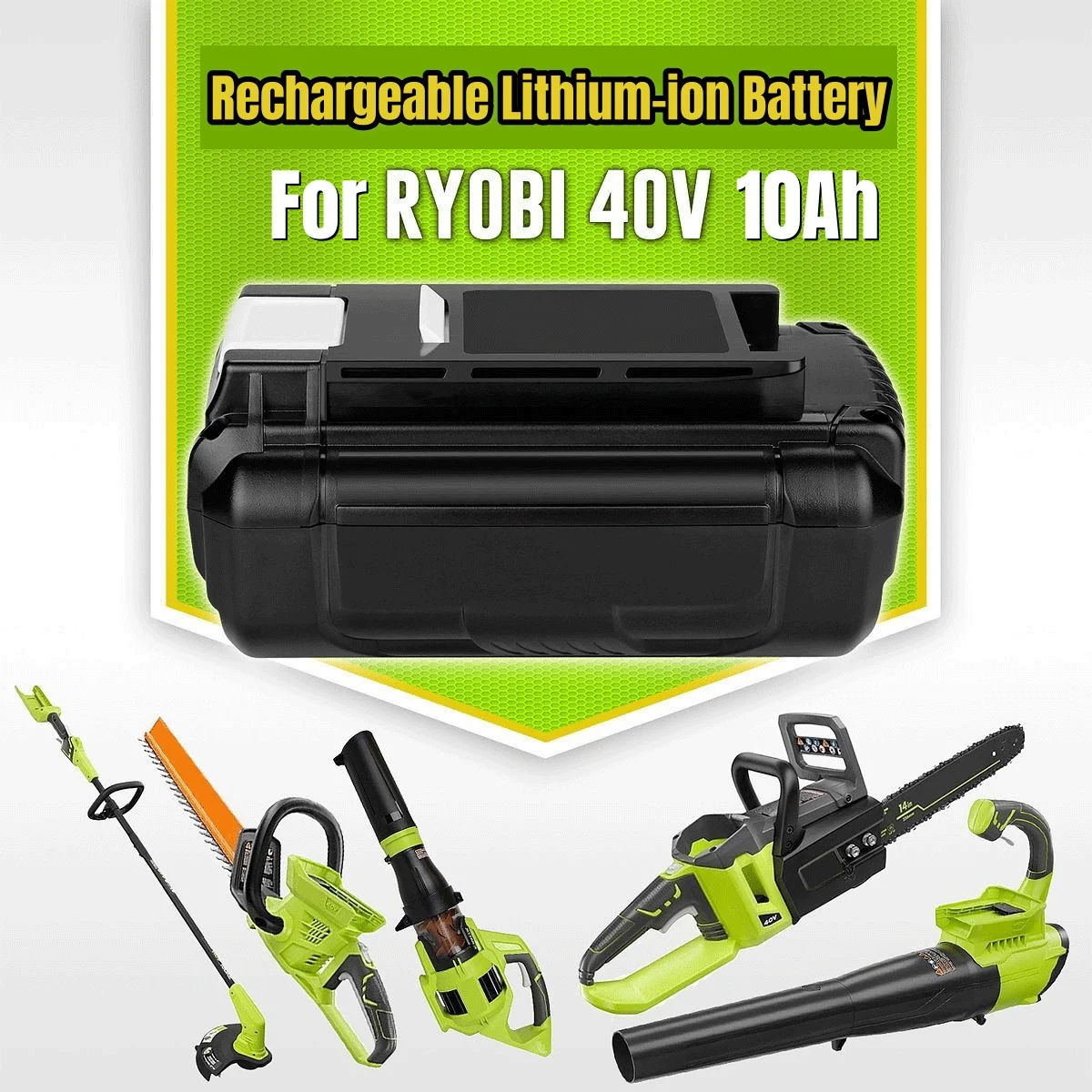 for Ryobi 10.0Ah 40V Li-Ion Rechargeable Battery 40V Cordless Power Tools Battery OP4040 OP40501 OP4050 OP4060A RY40502 RY40200