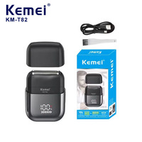 Kemei Rechargeable Shaving Machine for Men Digital Display Beard Trimmer Professional Waterproof Electric Shaver Barber Mini T82