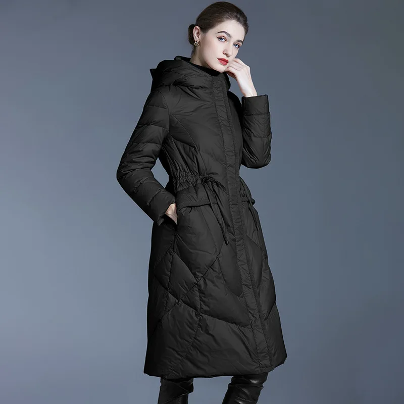 Damskie zimowe ocieplane kurtki 2023 ciepłe płaszcze z piór damskie długie wyściółki odzież damska lekkie ocieplane ubrania nowej odzieży wierzchniej