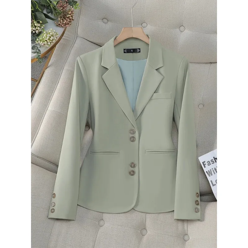 Purple Women Suit 1 Piece Formal Blazer Green Apricot Black  Long Sleeve Office Ladies Work Wear Jacket Coat For Autumn Spring