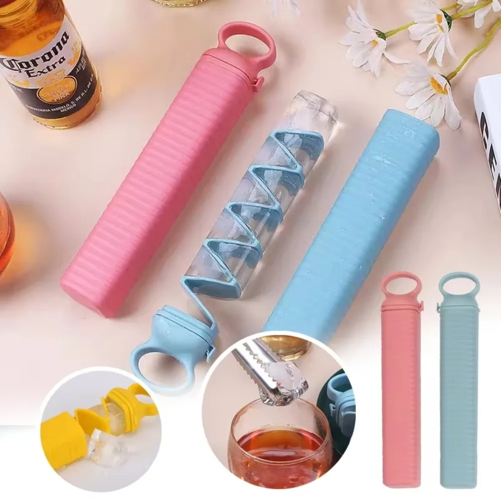 Creative Ice Cube Mold Pull-out Bar 10 Grid Frozen Ice Cube Plate Maker Silicone Ice Box Suitable for Home Bars Kitchen Homemade