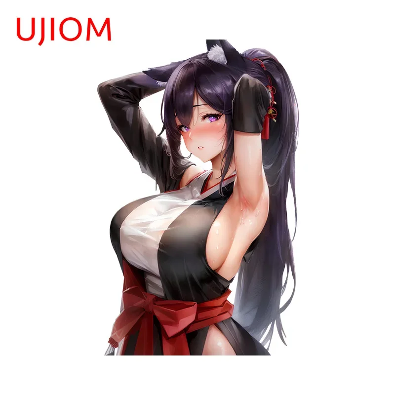 UJIOM 13cm X 8.3cm Sexy Allluring Furry Fox Wall Stickers Pretty Cat Ears Girl Theme Decals Personal Home Decoration Chambre