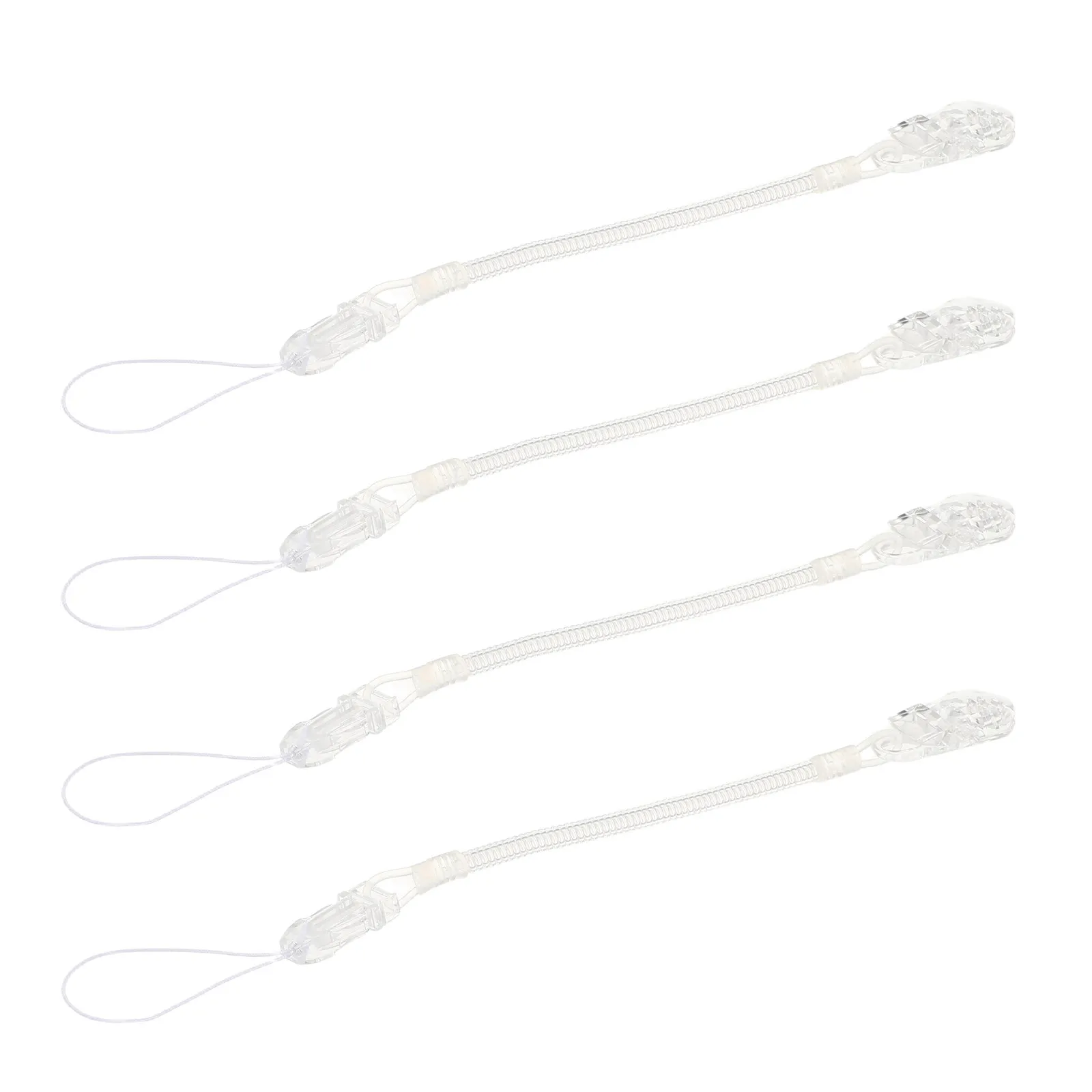 4Pcs Baby Pacifier Chain Clear Plastic Holder Replacement Rope Lightweight Pacifier Clip Infant Soother Attachment