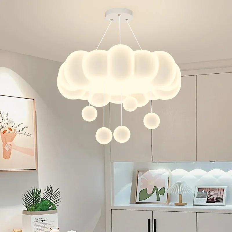 Cloud Light Modern Donuts Chandelier Lamps Modern Minimalist Living Room Bedroom Ceiling Light Remote Control Dimming Indoor Dec