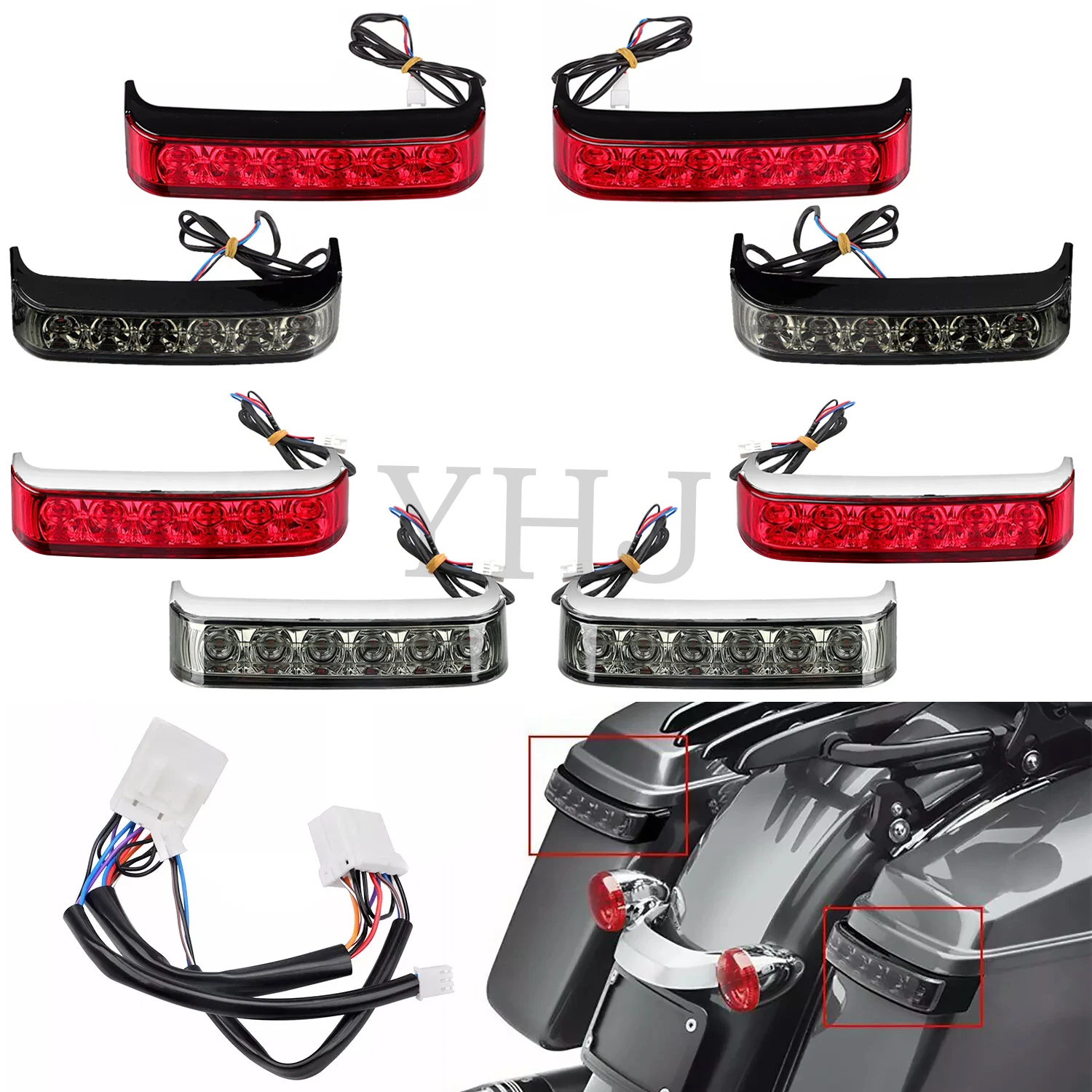 

LED Saddlebag Run Brake Luggage Turn Signal Brake Tail Light Lamp For Harley Motorcycle Electra Glide Classic Road King 97-2013